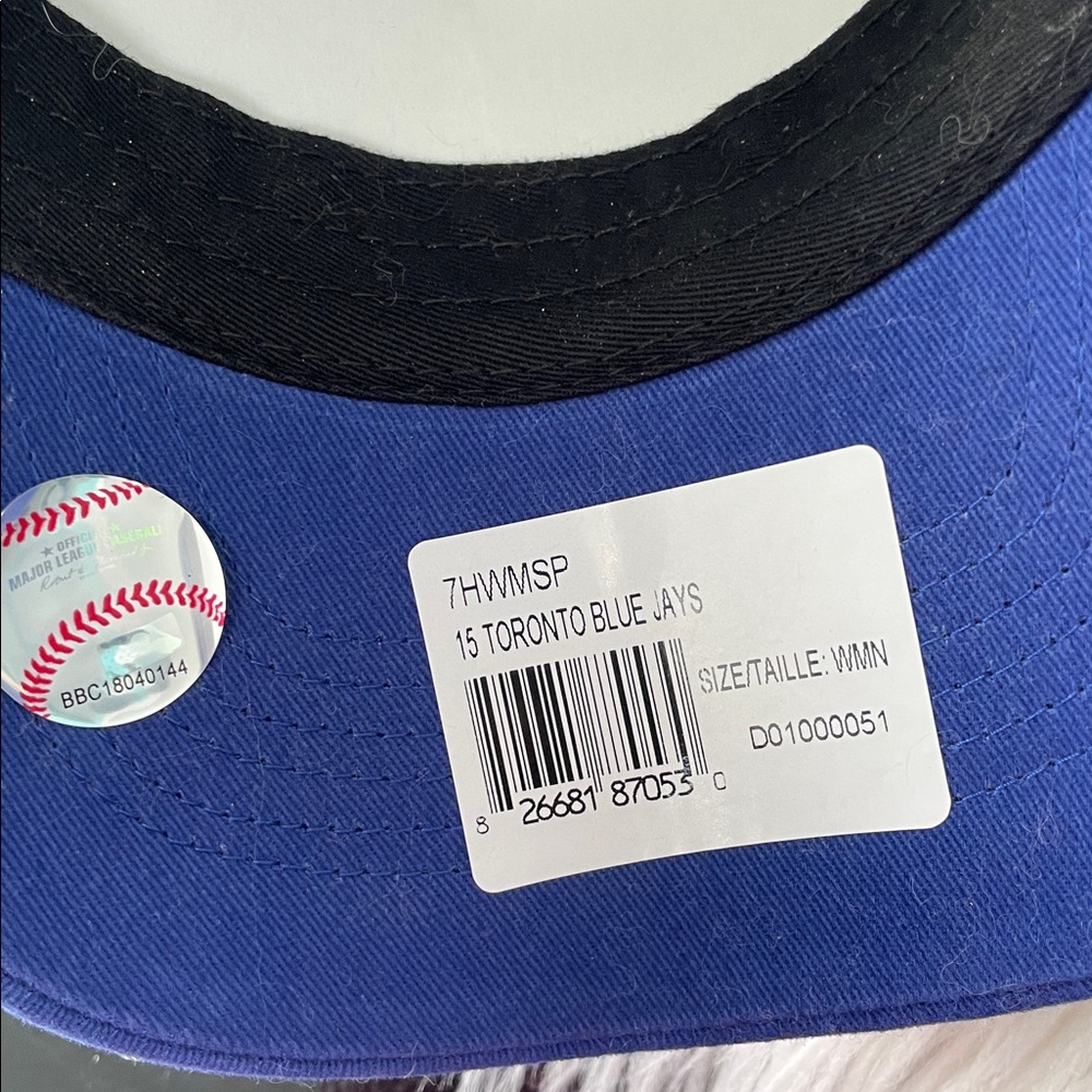 NWT Blue Jays blue white Sequin Logo adjustable cap hat - Picture 10 of 13